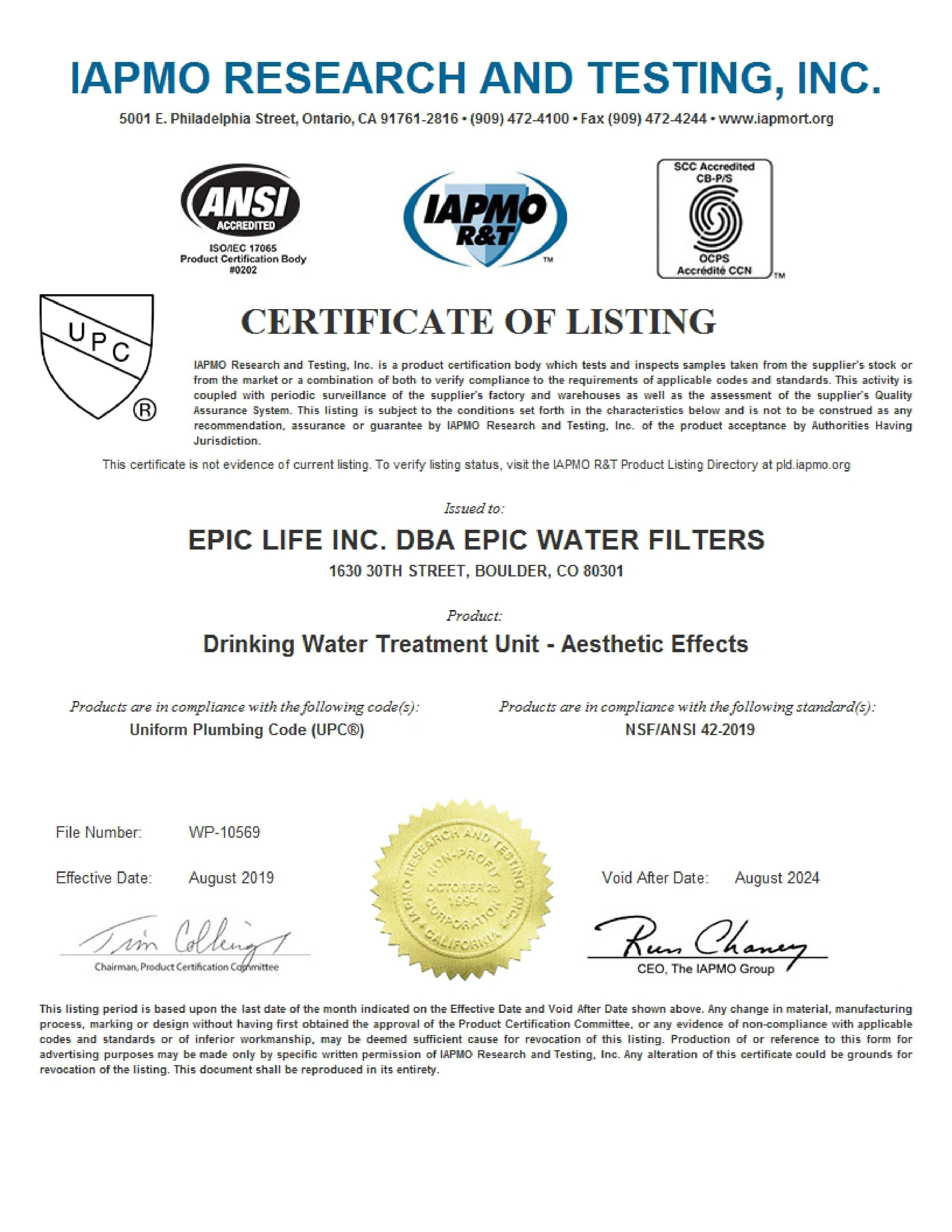 Epic Smart Shield Epic Water Filters USA
